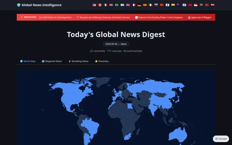Global News Agent desktop preview